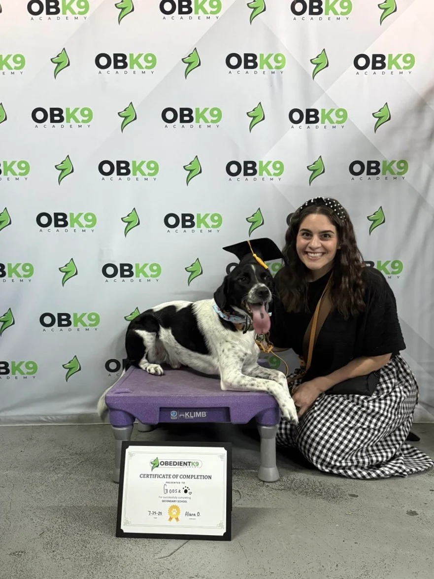 Hannah with Goose at his Obedient K9 graduation